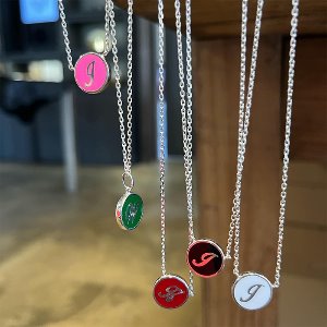 Color initial necklace